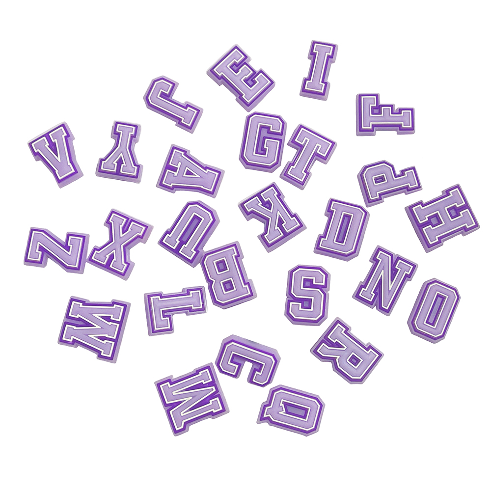 Croc Style Clog - Nieuwe Paarse Alfabet Letter Pins Schoenbedels