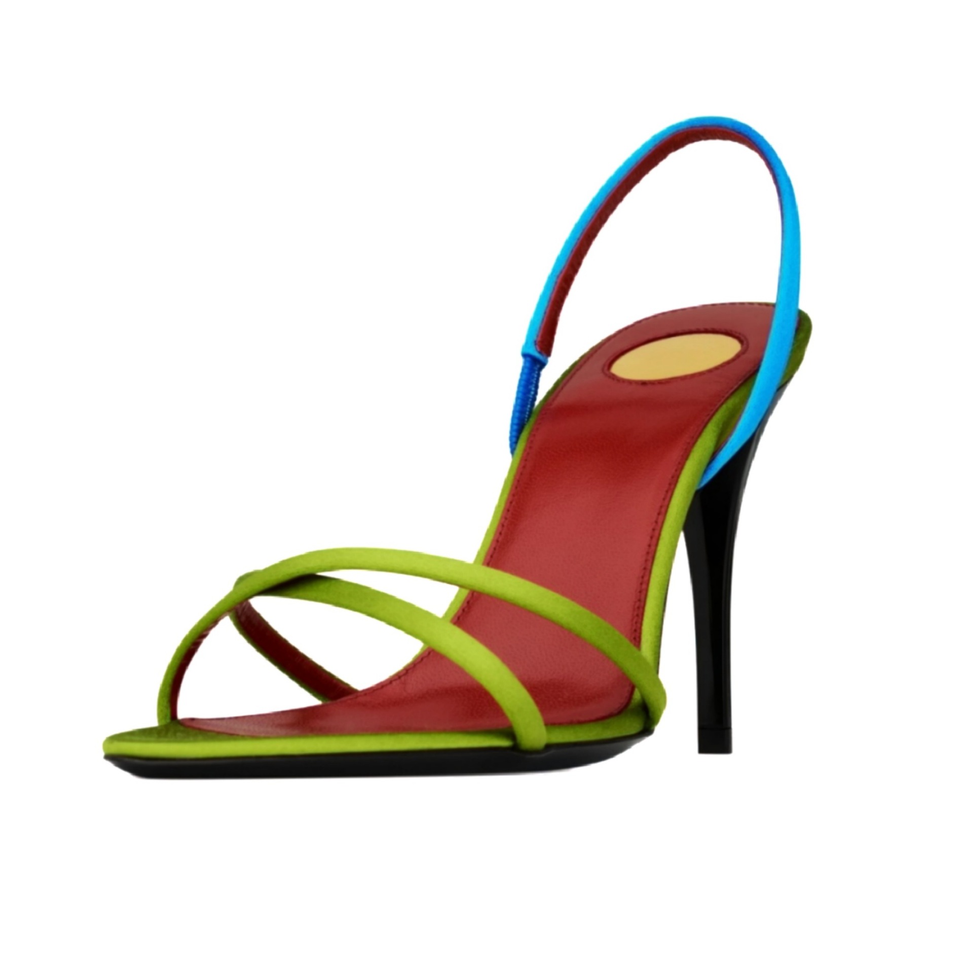 Women'S Shoes Quality - Dames sandalen met kleurblokken, satijn, gekruiste