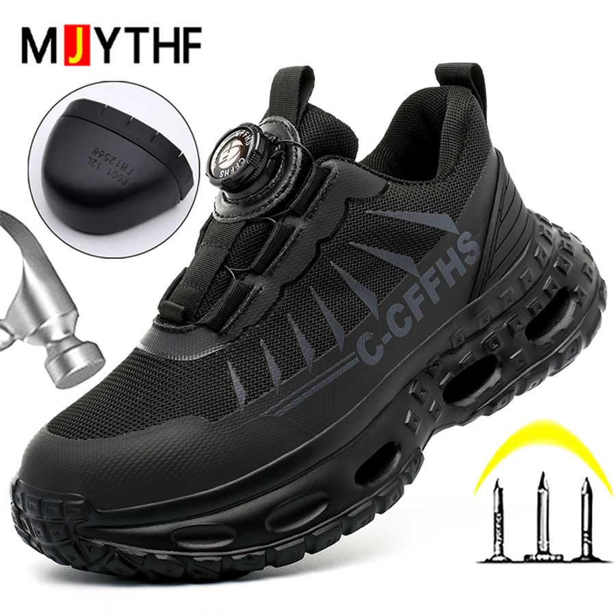 Mesh Sneaker Women - Draaibare knop Veiligheidsschoenen voor dames Anti-smash