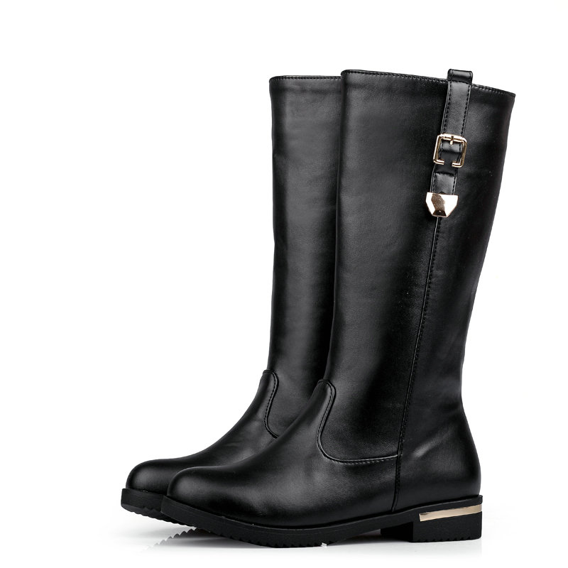 Luxe Zacht PU Leer Winter Plat - Women'S Shoes Burgundy recensie en prijs